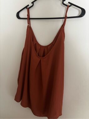 SHEIN Rust Adjustable-Strap Pleated Cami Top